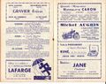 Publicité dans le programme de la grande fête du folklore français - 1956